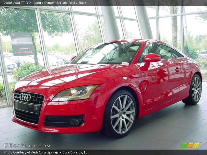 Brilliant Red / Black 2008 Audi TT 3.2 quattro Coupe