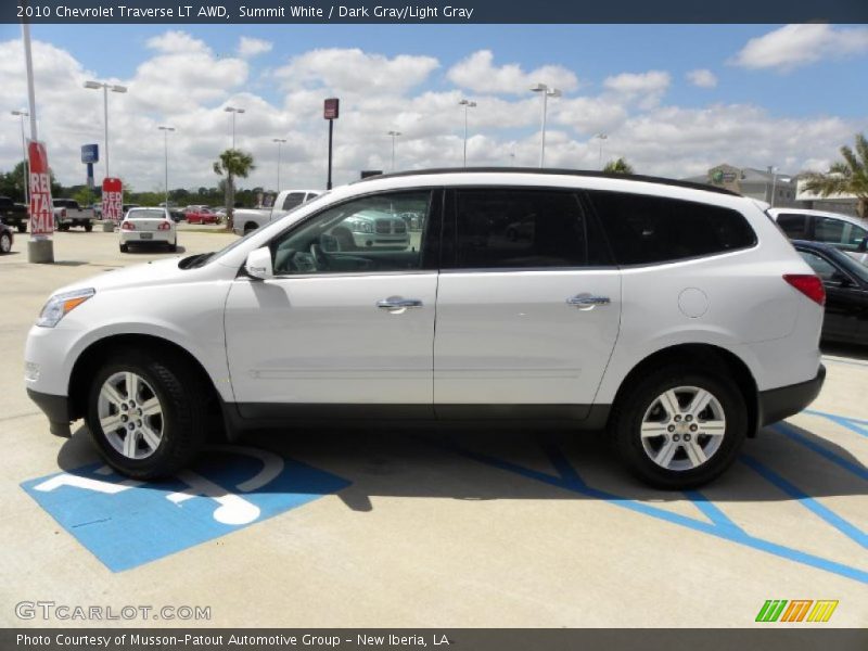 Summit White / Dark Gray/Light Gray 2010 Chevrolet Traverse LT AWD