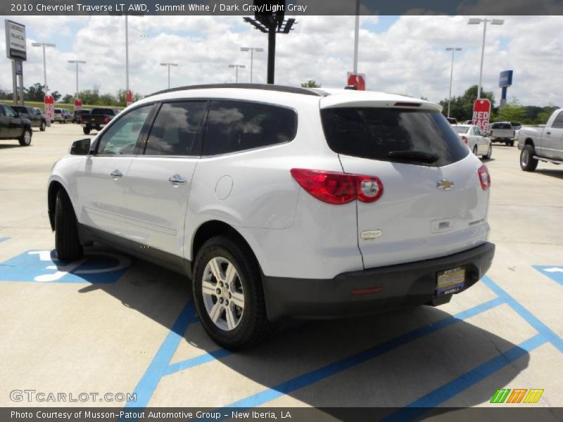 Summit White / Dark Gray/Light Gray 2010 Chevrolet Traverse LT AWD
