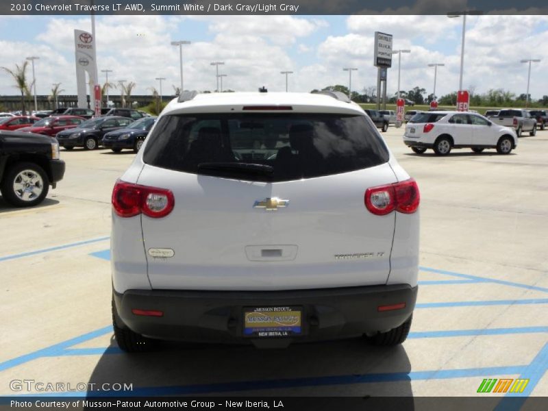 Summit White / Dark Gray/Light Gray 2010 Chevrolet Traverse LT AWD