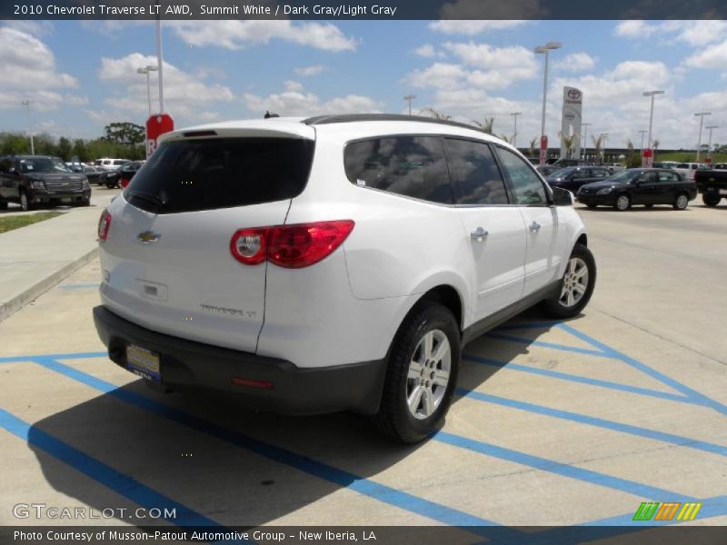 Summit White / Dark Gray/Light Gray 2010 Chevrolet Traverse LT AWD