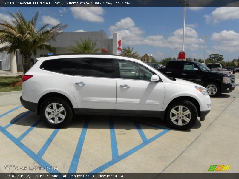 Summit White / Dark Gray/Light Gray 2010 Chevrolet Traverse LT AWD