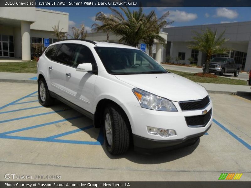 Summit White / Dark Gray/Light Gray 2010 Chevrolet Traverse LT AWD