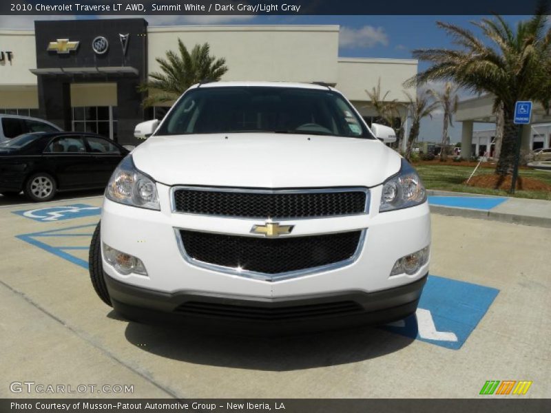 Summit White / Dark Gray/Light Gray 2010 Chevrolet Traverse LT AWD