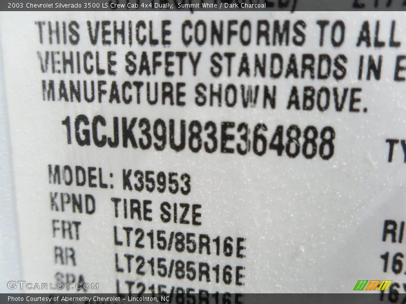 Summit White / Dark Charcoal 2003 Chevrolet Silverado 3500 LS Crew Cab 4x4 Dually