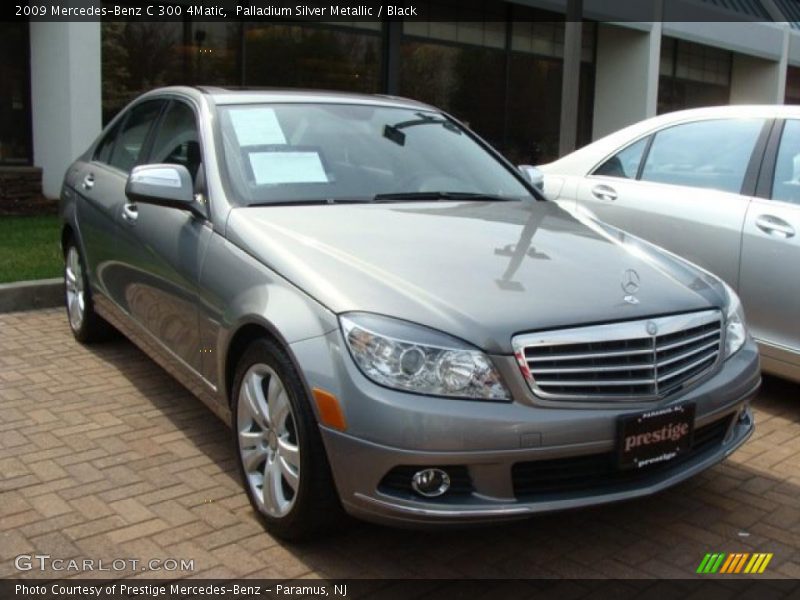Palladium Silver Metallic / Black 2009 Mercedes-Benz C 300 4Matic