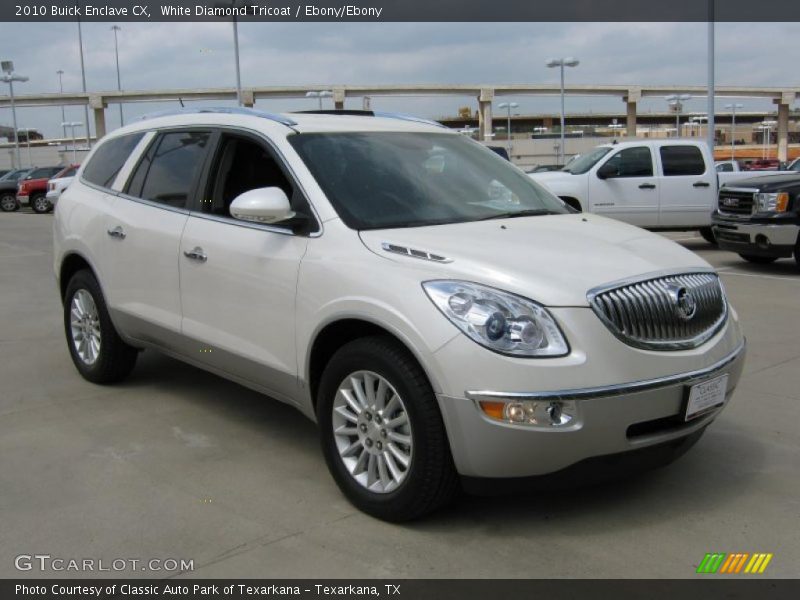 White Diamond Tricoat / Ebony/Ebony 2010 Buick Enclave CX