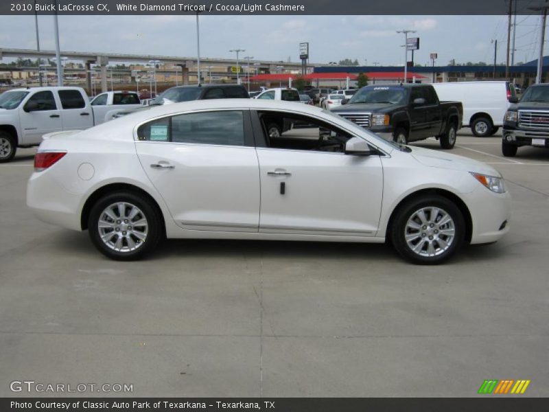 White Diamond Tricoat / Cocoa/Light Cashmere 2010 Buick LaCrosse CX