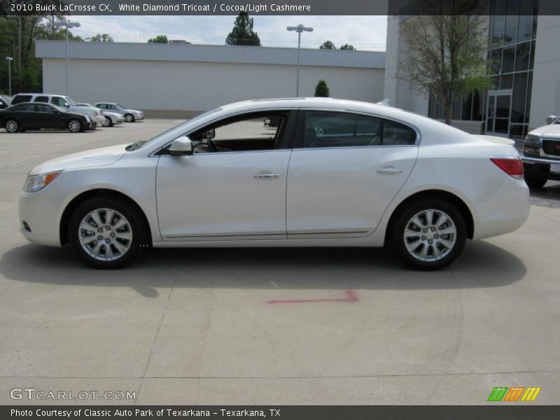 White Diamond Tricoat / Cocoa/Light Cashmere 2010 Buick LaCrosse CX