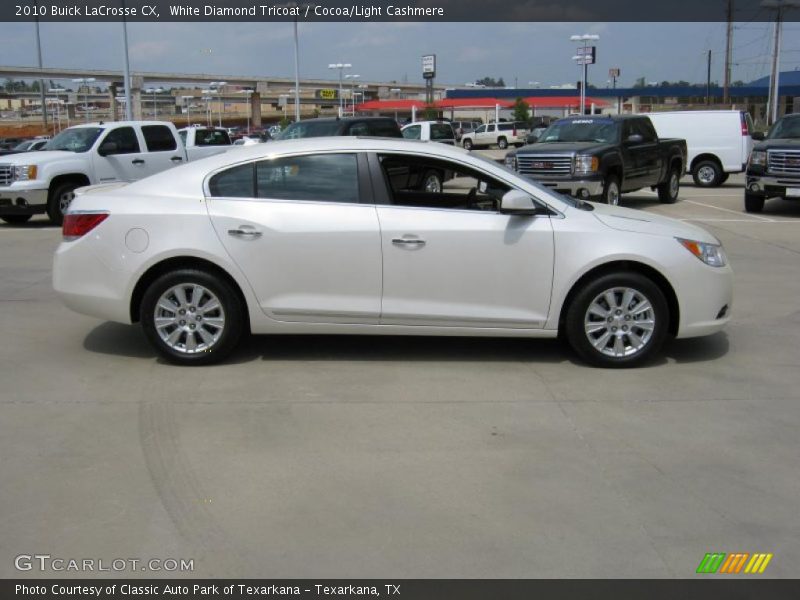 White Diamond Tricoat / Cocoa/Light Cashmere 2010 Buick LaCrosse CX