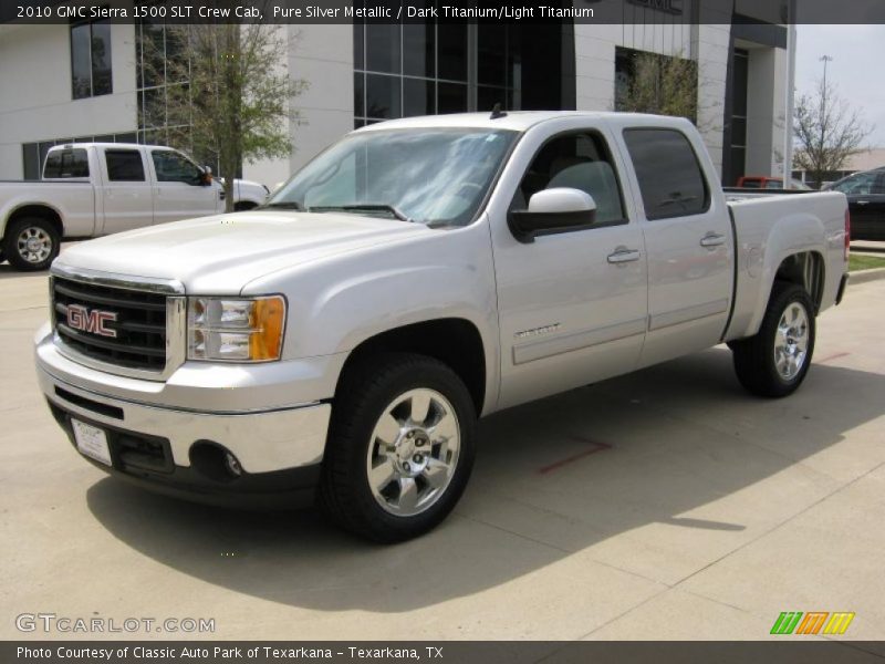 Pure Silver Metallic / Dark Titanium/Light Titanium 2010 GMC Sierra 1500 SLT Crew Cab