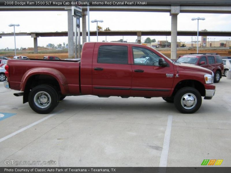 Inferno Red Crystal Pearl / Khaki 2008 Dodge Ram 3500 SLT Mega Cab 4x4 Dually