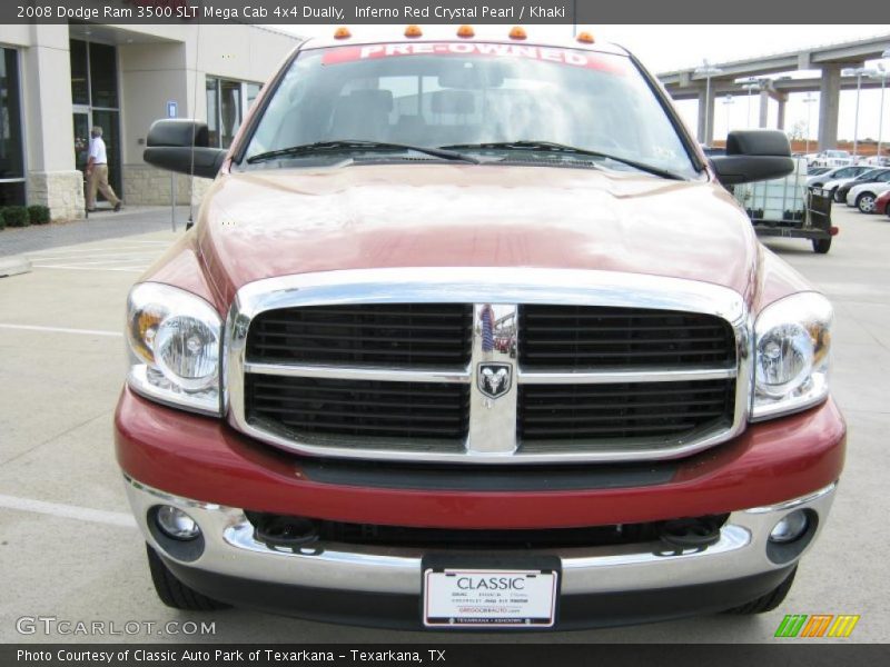 Inferno Red Crystal Pearl / Khaki 2008 Dodge Ram 3500 SLT Mega Cab 4x4 Dually
