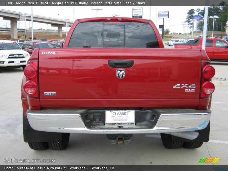Inferno Red Crystal Pearl / Khaki 2008 Dodge Ram 3500 SLT Mega Cab 4x4 Dually