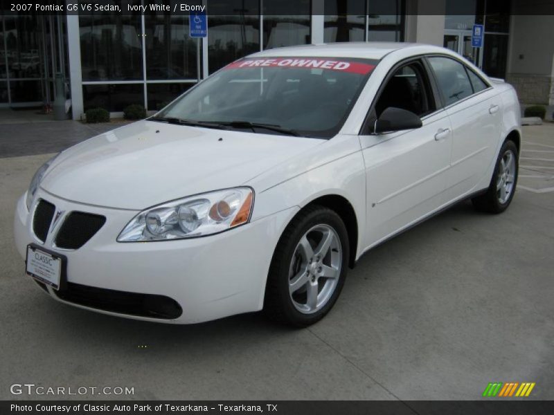 Ivory White / Ebony 2007 Pontiac G6 V6 Sedan