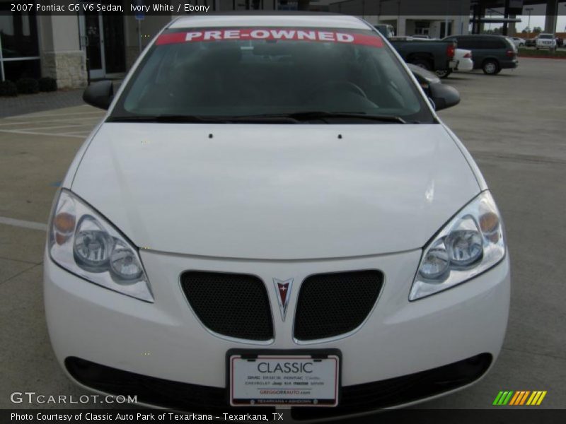 Ivory White / Ebony 2007 Pontiac G6 V6 Sedan