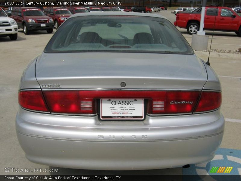 Sterling Silver Metallic / Medium Gray 2003 Buick Century Custom