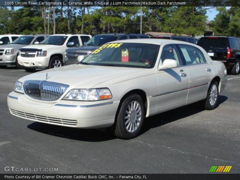 Ceramic White Tri-Coat / Light Parchment/Medium Dark Parchment 2005 Lincoln Town Car Signature L