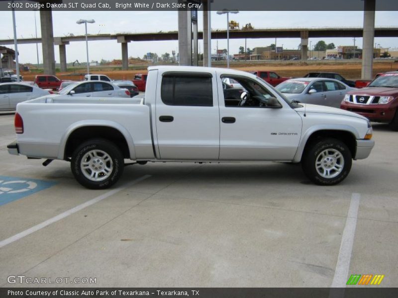 Bright White / Dark Slate Gray 2002 Dodge Dakota SLT Quad Cab