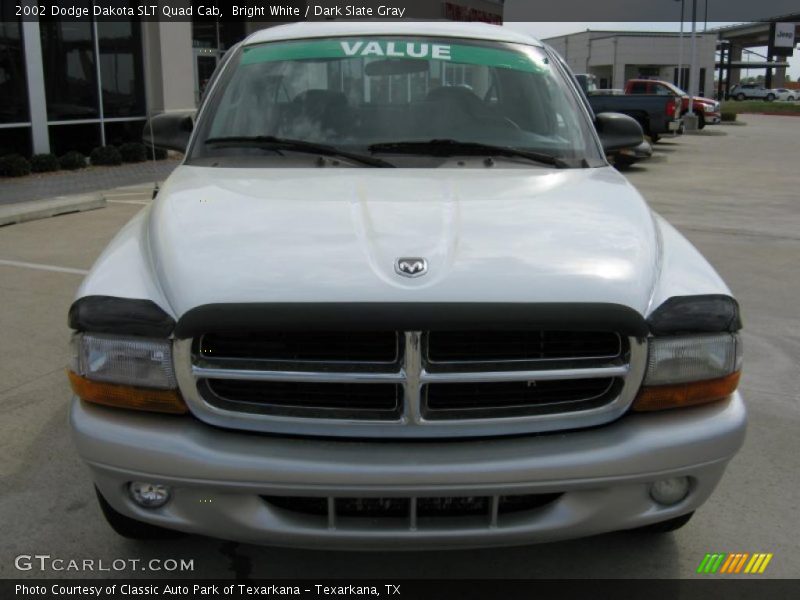 Bright White / Dark Slate Gray 2002 Dodge Dakota SLT Quad Cab
