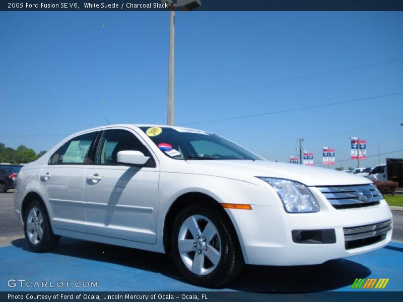 White Suede / Charcoal Black 2009 Ford Fusion SE V6