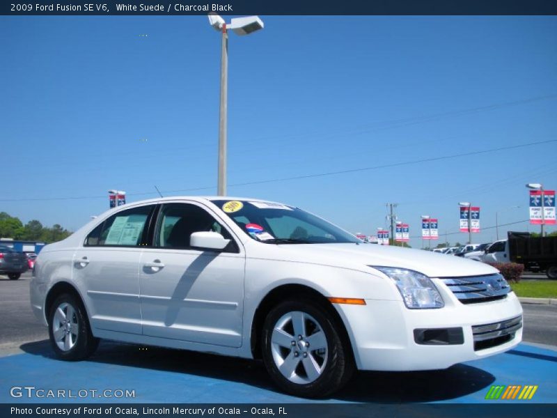 White Suede / Charcoal Black 2009 Ford Fusion SE V6