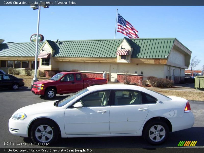 White / Neutral Beige 2008 Chevrolet Impala LT
