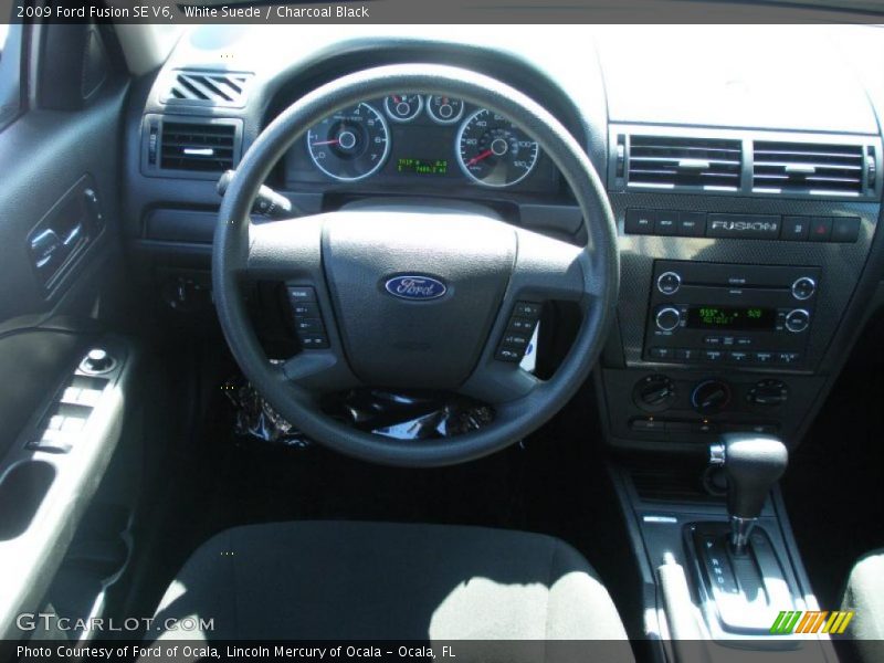 White Suede / Charcoal Black 2009 Ford Fusion SE V6