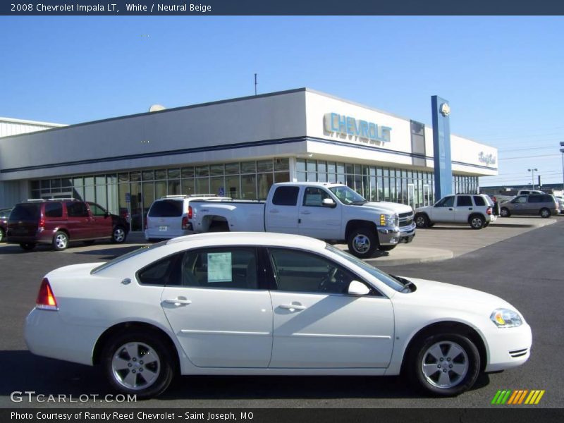 White / Neutral Beige 2008 Chevrolet Impala LT