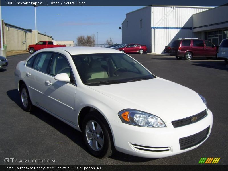 White / Neutral Beige 2008 Chevrolet Impala LT