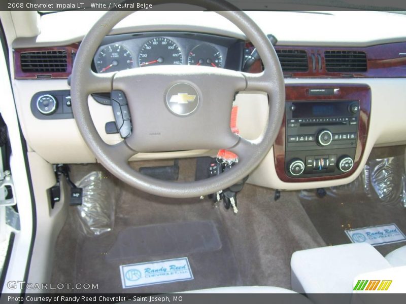 White / Neutral Beige 2008 Chevrolet Impala LT