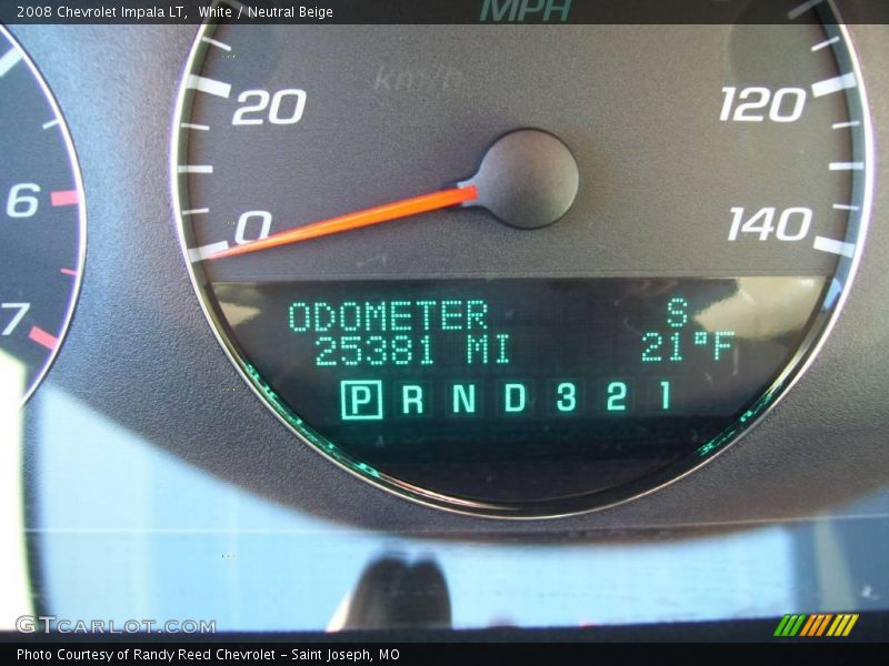 White / Neutral Beige 2008 Chevrolet Impala LT