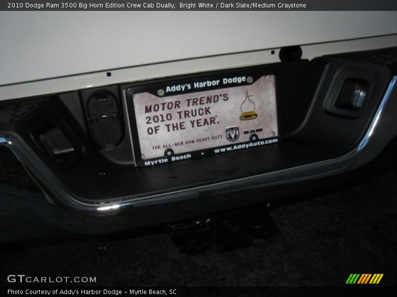 Bright White / Dark Slate/Medium Graystone 2010 Dodge Ram 3500 Big Horn Edition Crew Cab Dually
