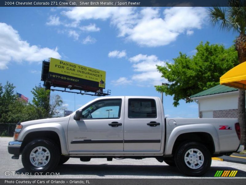 Silver Birch Metallic / Sport Pewter 2004 Chevrolet Colorado Z71 Crew Cab