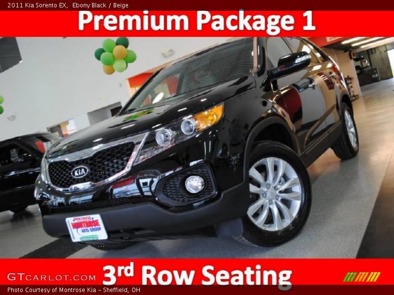 Ebony Black / Beige 2011 Kia Sorento EX
