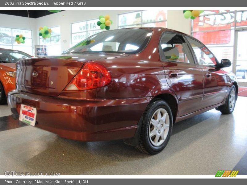 Pepper Red / Grey 2003 Kia Spectra Sedan