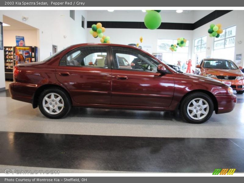 Pepper Red / Grey 2003 Kia Spectra Sedan