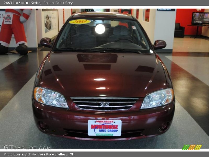 Pepper Red / Grey 2003 Kia Spectra Sedan