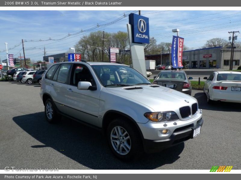 Titanium Silver Metallic / Black Dakota Leather 2006 BMW X5 3.0i