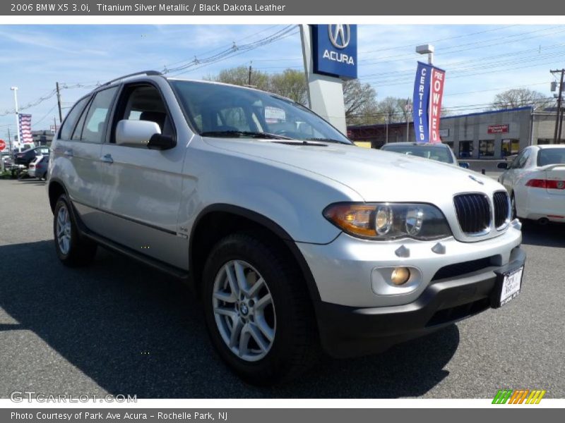 Titanium Silver Metallic / Black Dakota Leather 2006 BMW X5 3.0i