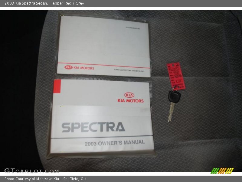 Pepper Red / Grey 2003 Kia Spectra Sedan