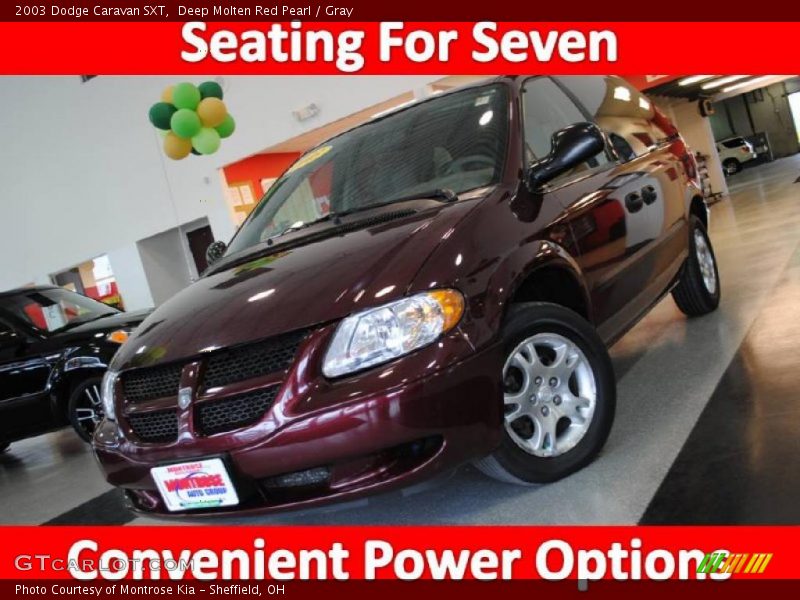 Deep Molten Red Pearl / Gray 2003 Dodge Caravan SXT