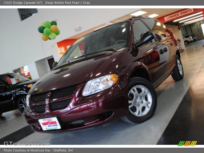 Deep Molten Red Pearl / Gray 2003 Dodge Caravan SXT
