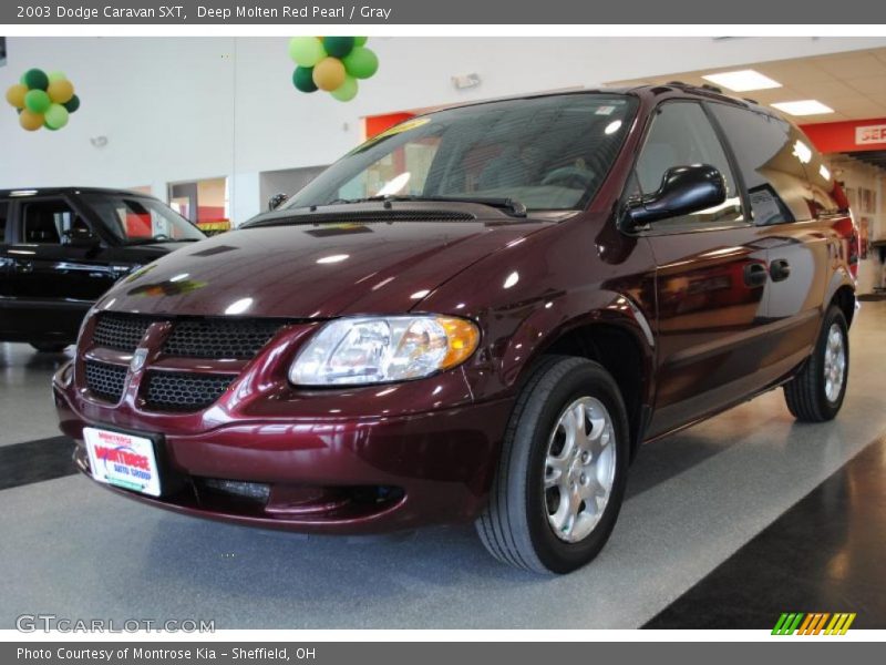 Deep Molten Red Pearl / Gray 2003 Dodge Caravan SXT