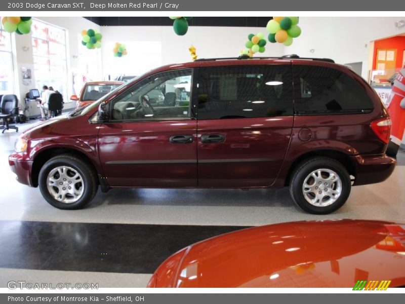 Deep Molten Red Pearl / Gray 2003 Dodge Caravan SXT