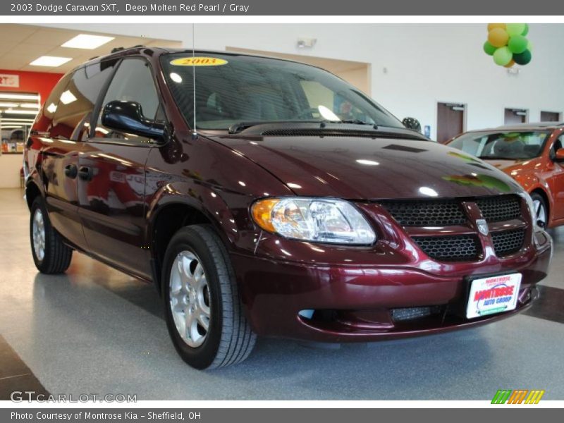 Deep Molten Red Pearl / Gray 2003 Dodge Caravan SXT