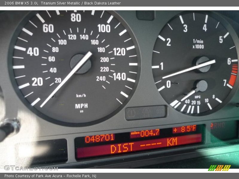 Titanium Silver Metallic / Black Dakota Leather 2006 BMW X5 3.0i