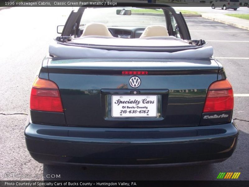 Classic Green Pearl Metallic / Beige 1996 Volkswagen Cabrio