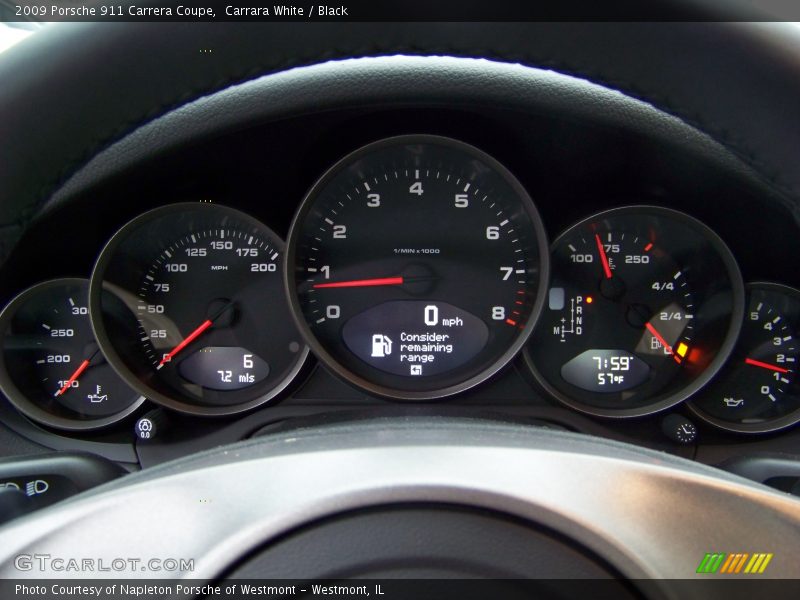 Carrara White / Black 2009 Porsche 911 Carrera Coupe