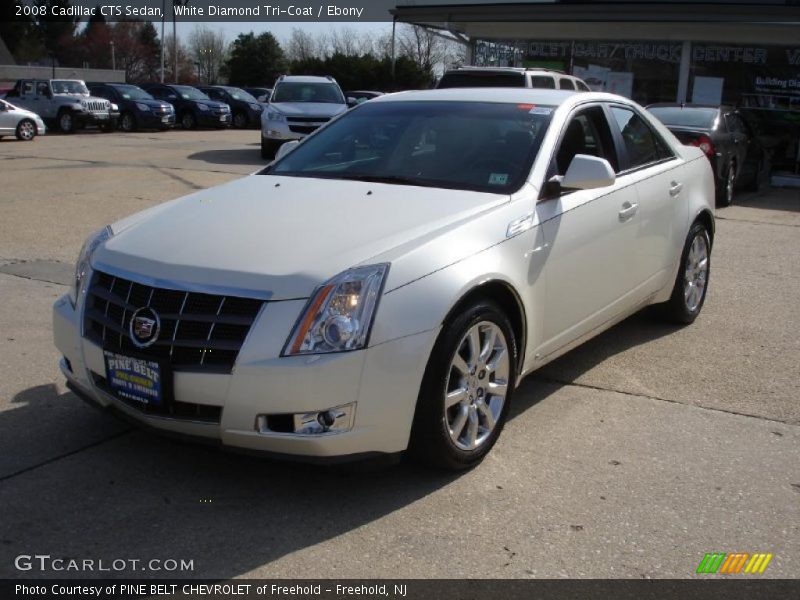 White Diamond Tri-Coat / Ebony 2008 Cadillac CTS Sedan